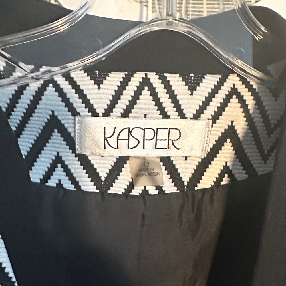 Kasper Women's Zigzag Patterned Lined Blazer Zipp… - image 2